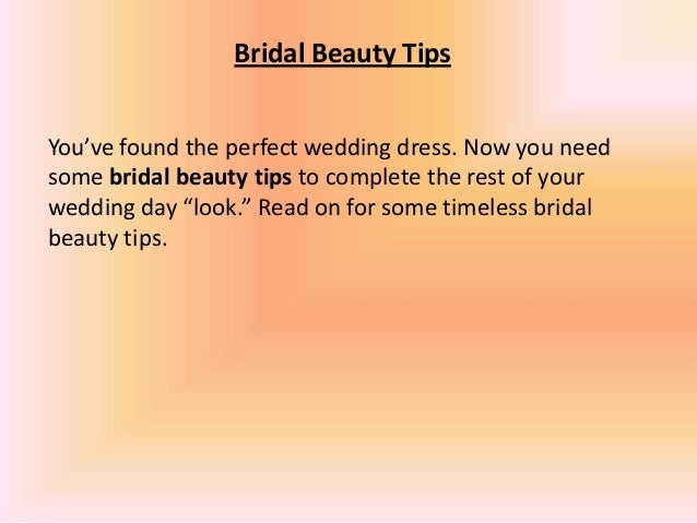 Bridal Beauty Tips - 