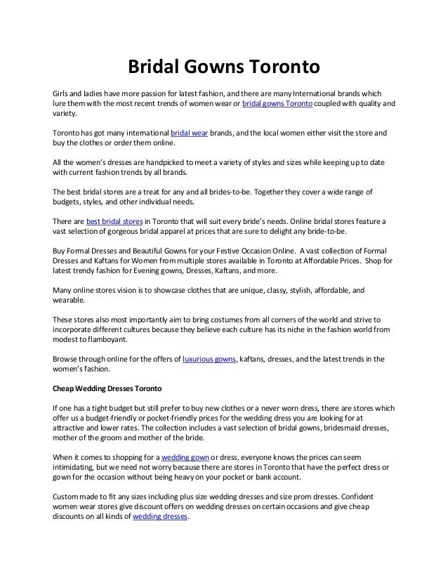 Bridal Gowns Toronto