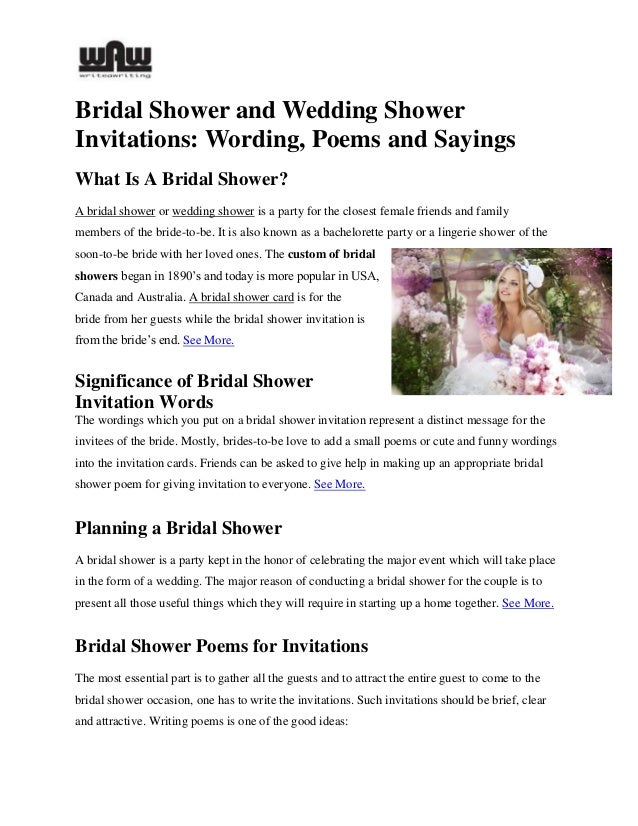 Poems Bridal Shower Invitations 4