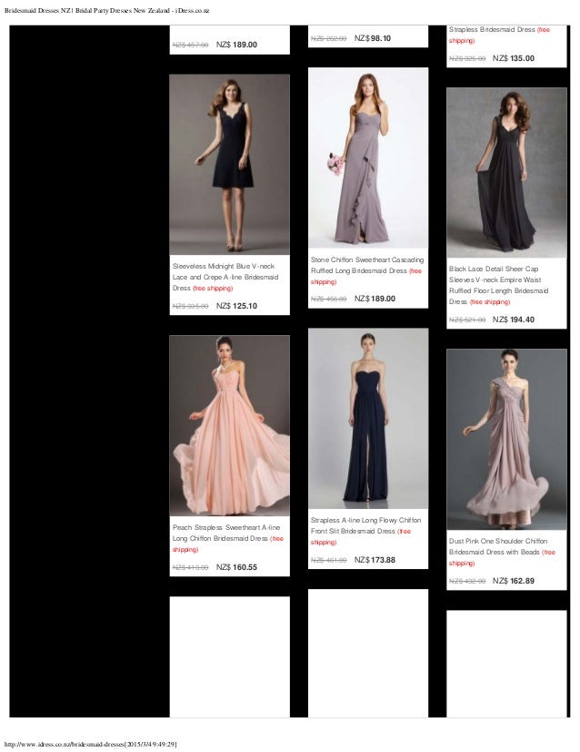 Bridesmaid dresses nz bridal party dresses new zealand idress.co.nz