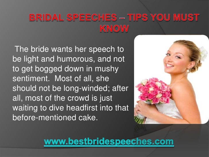 how to write a bridal speech