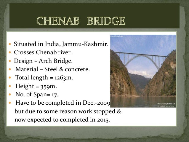 Chenab Bridge Jammu And Kashmir Railway Technology