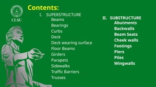 Superstructure and Substructure of a Bridge (Bridge Engineering) | PPTX