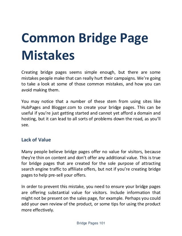 Bridge Pages Guide What Are Bridge Pages