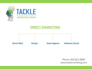 DIRECT MARKETING
Direct Mail Design Data Hygiene Software (Saas)
 