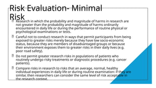 Minimal Risk Research Ethical Issues in Research in Risk Benefit and Confidentiality.pptx