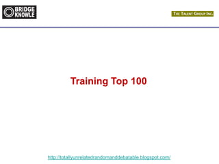 http://totallyunrelatedrandomanddebatable.blogspot.com/
Training Top 100
 