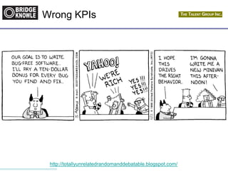 http://totallyunrelatedrandomanddebatable.blogspot.com/
Wrong KPIs
“What is the moral of
the story?”
 