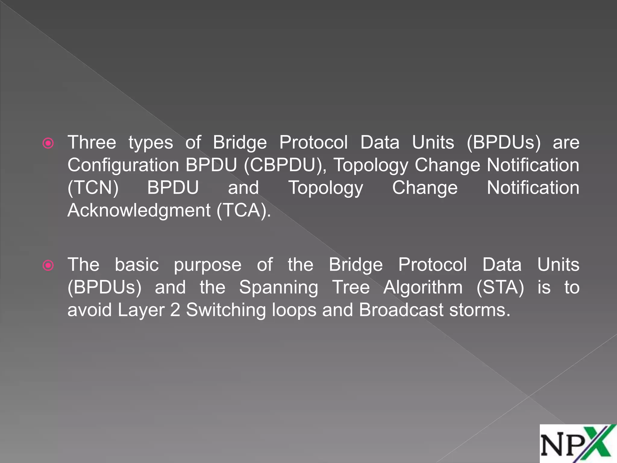 Bridge Protocol Data Unit (BPDU) | PPT