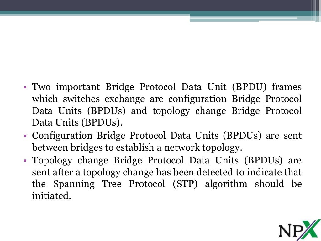 Bridge Protocol Data Unit (BPDU) Frame Format