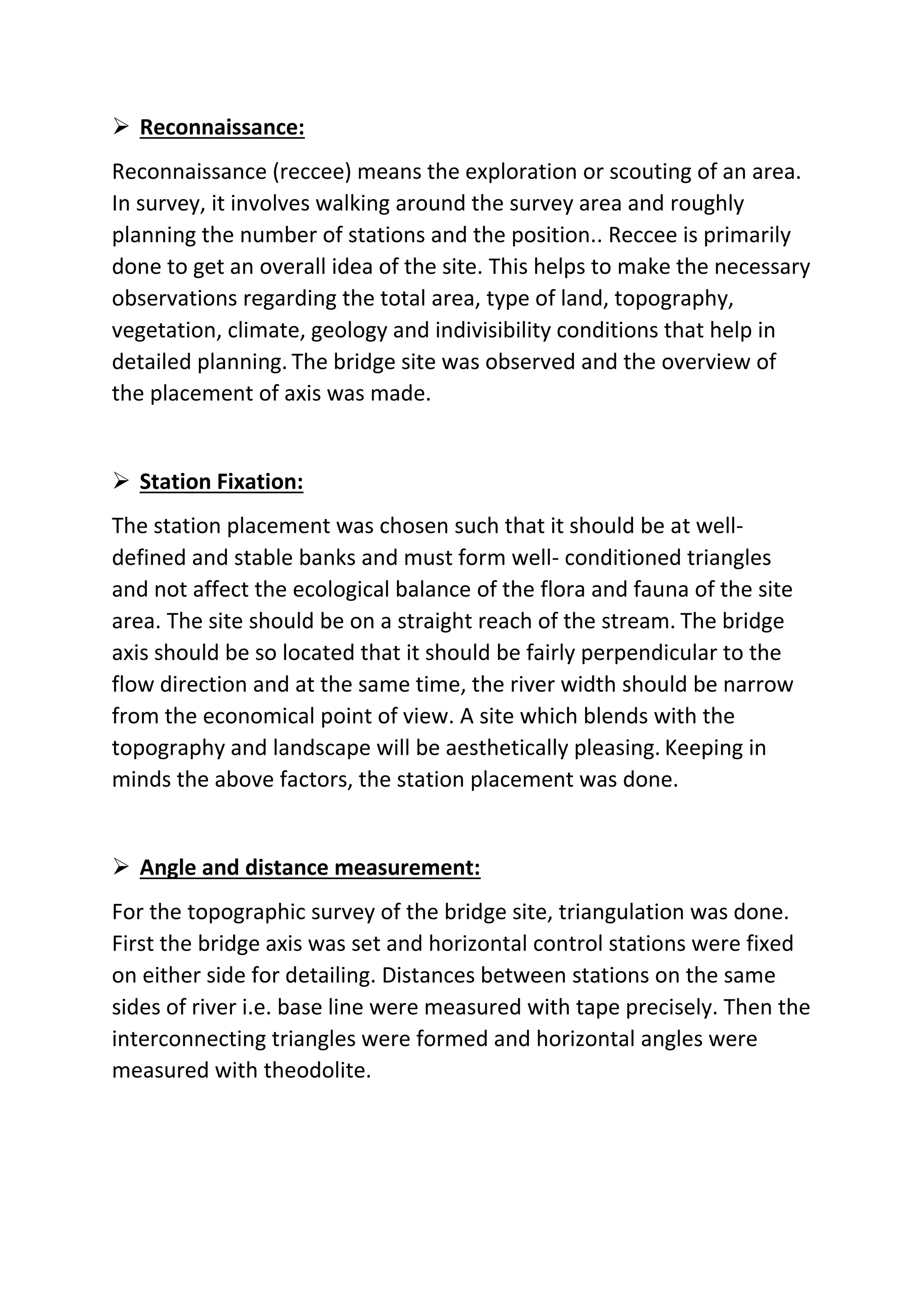 Minor project bridge report( aka survey camp) | DOCX