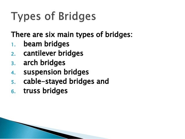 types of bridges types of bridges