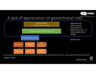 Geotechnical risk on large scale infrastructure projects | PDF