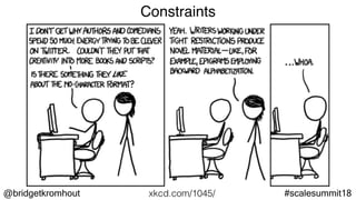 @bridgetkromhout #scalesummit18
Constraints
xkcd.com/1045/
 