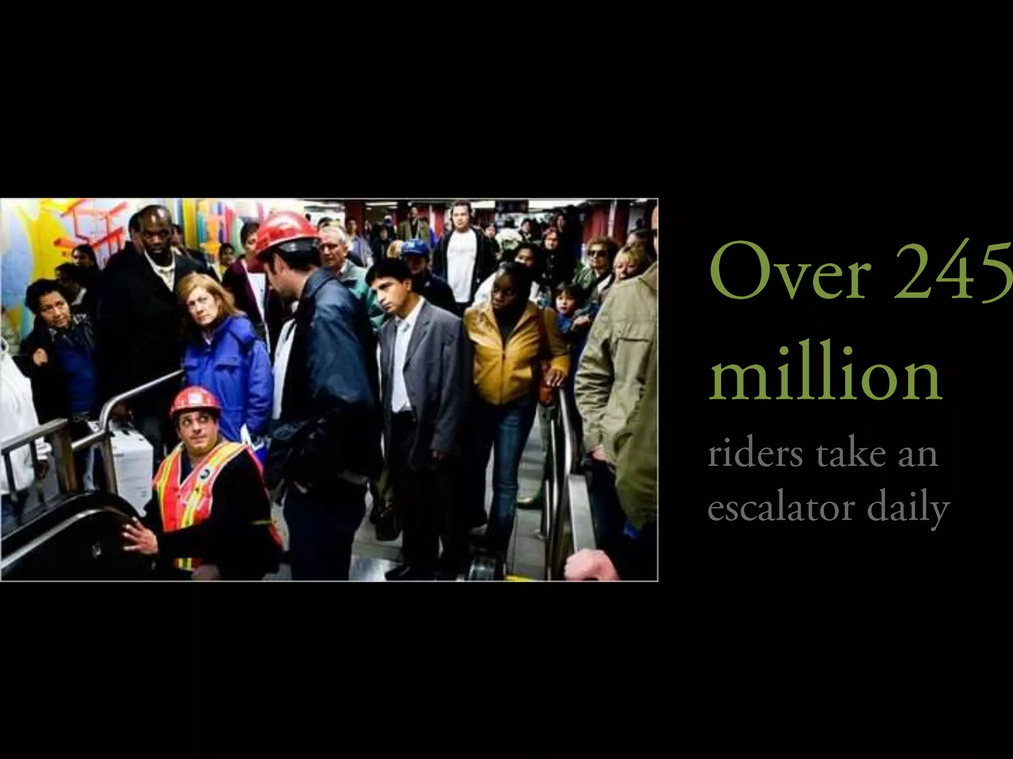 Over 245 million riders take an escalator daily