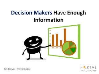 Decision Makers Have Enough
               Information




#Bridgeway @RHarbridge
 