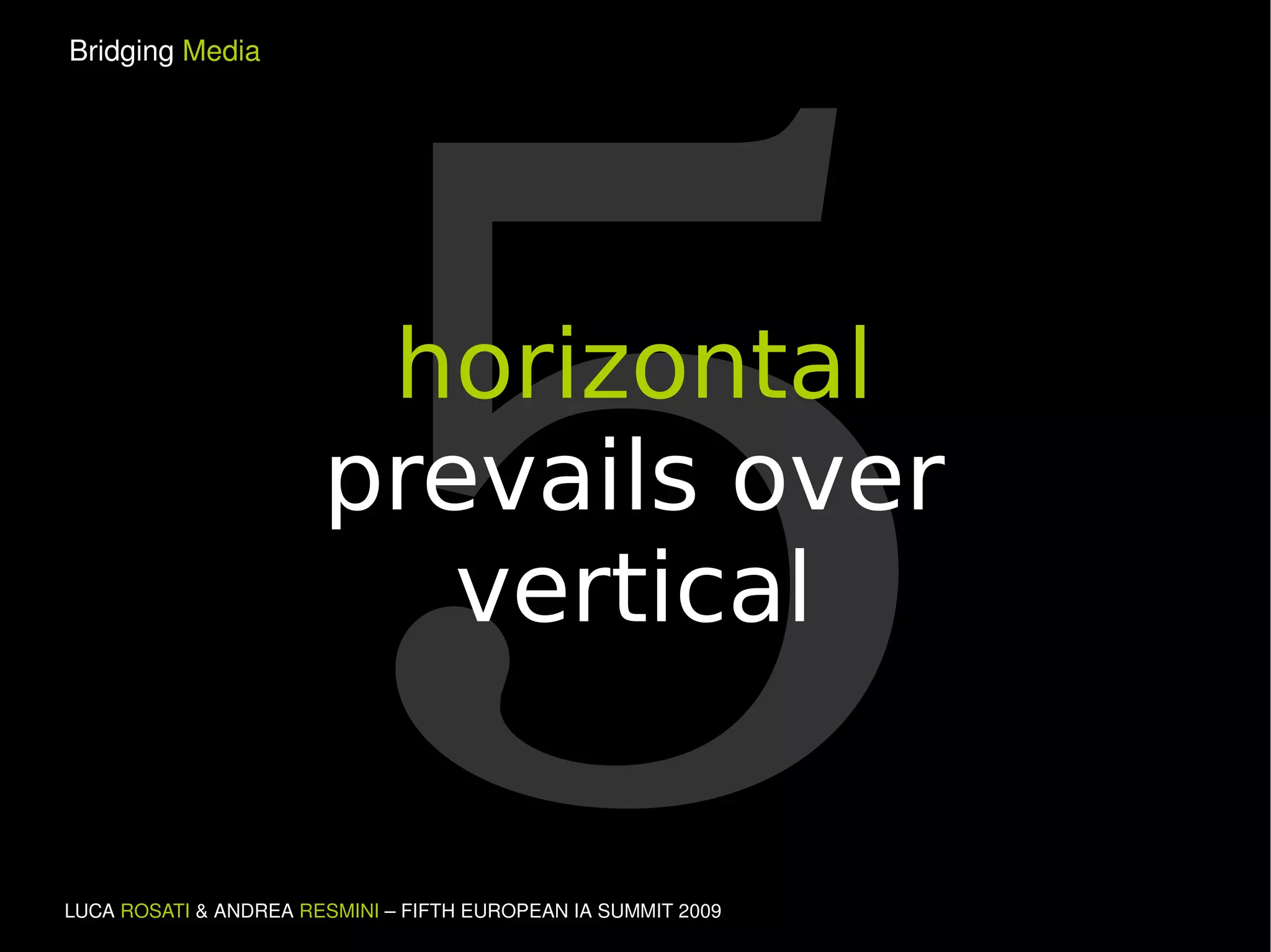 5 horizontal prevails over vertical 