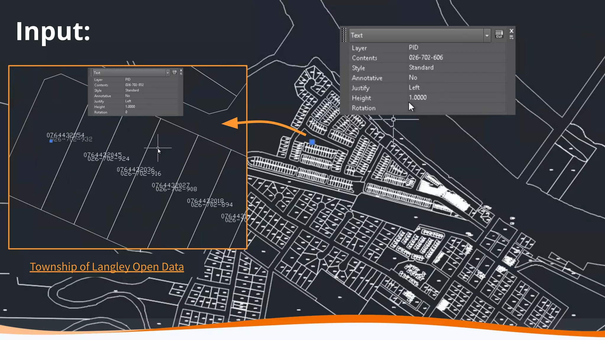 Input:
Township of Langley Open Data
 