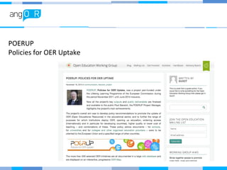 POERUP
Policies for OER Uptake
 