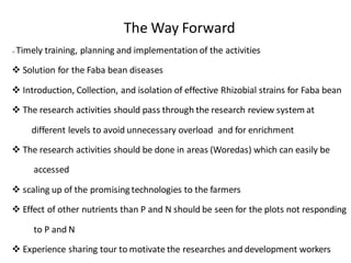 ARARI report on N2Africa Bridging Year Progress in Ethiopia (2013) 