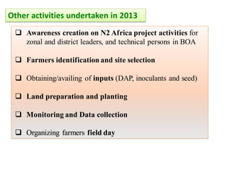 EIAR progress report on N2Africa bridging year in Ethiopia (2013)