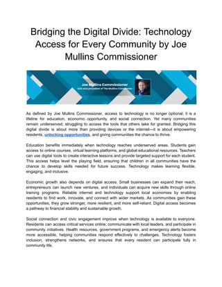 Bridging the Digital Divide: Ensuring Technology Access for Every ...