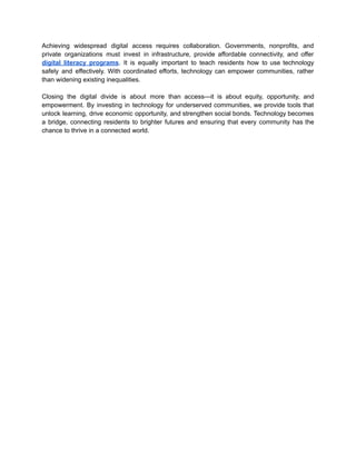 Bridging the Digital Divide: Ensuring Technology Access for Every ...