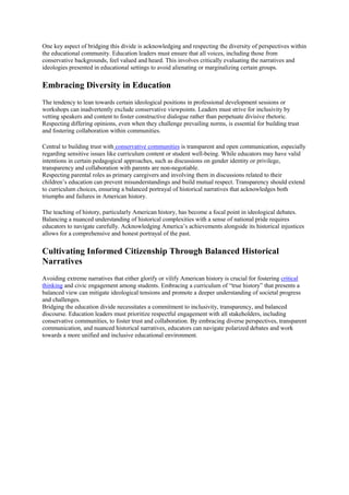 Bridging the Education Divide: Navigating Polarized Debates and ...