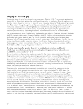 Bridging the Gap between Academic Accounting Research and Professional ...