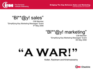 Bridging The Gap Between Sales And Marketing | PPT