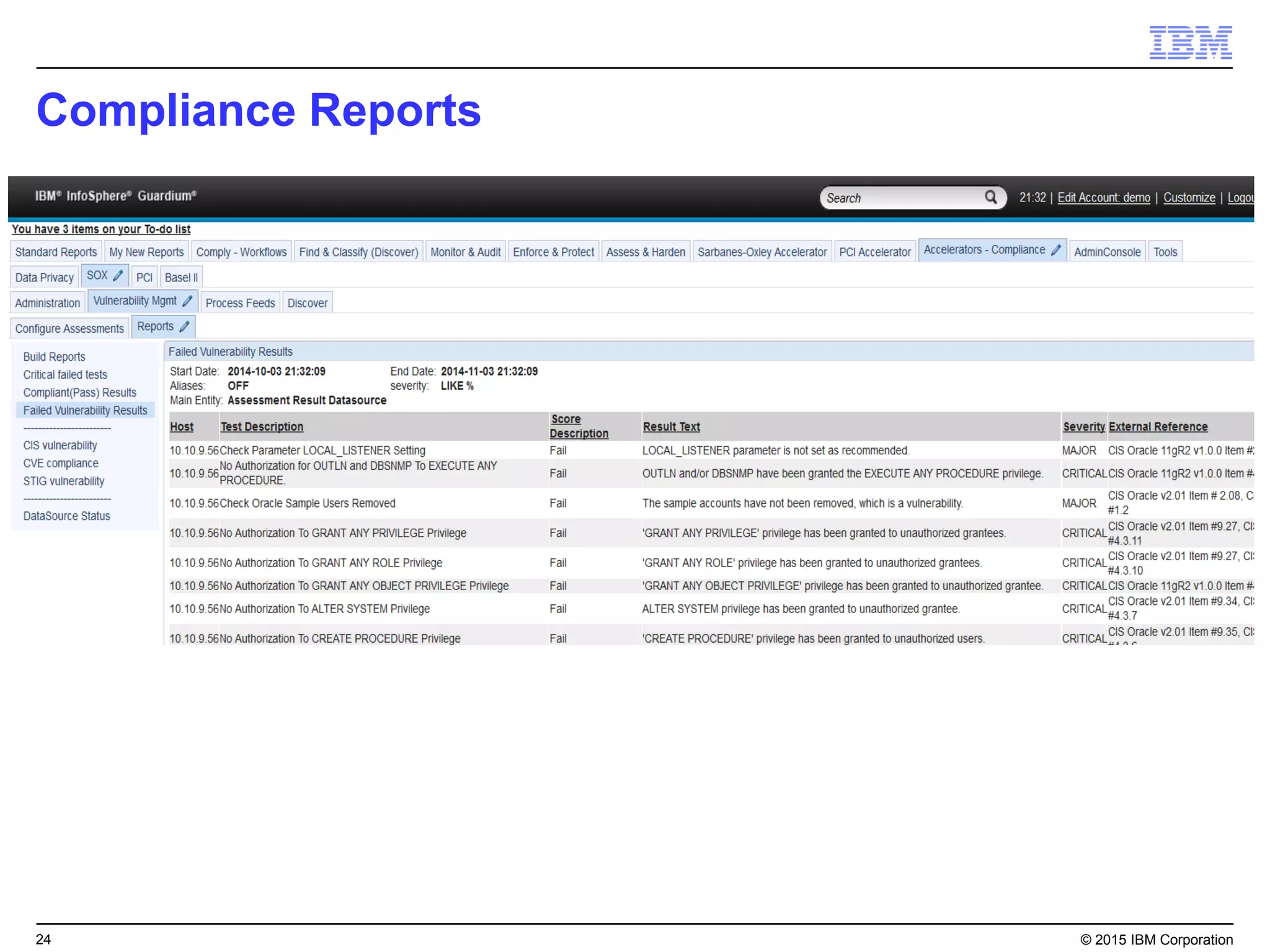 24© 2015 IBM Corporation
What our clients are saying
“…we can now better defend against
internal and external threats. We can
see who is doing what… And with the new
intelligence, we’ve applied new settings
that significantly strengthen our
security posture and reduce the
number of potential security incidents.”
- Infirmary Health
“…we will be able to guarantee that
all of our endpoints are patched
appropriately, and we will be able to
provide solid proof that we have a fully
documented regular patch process
in place… moving us closer to full PCI
DSS compliance.”
- The Co-Operative Food
“IBM Endpoint Manager is easy to
use, which helps us keep operational
costs low and makes the integration
of services much easier.”
- Orange Business Services
“Now that we know what we’ve
deployed and where, we’re better
positioned to find any unpatched
holes in our systems and keep our
corporate data protected.” - Allstate
 