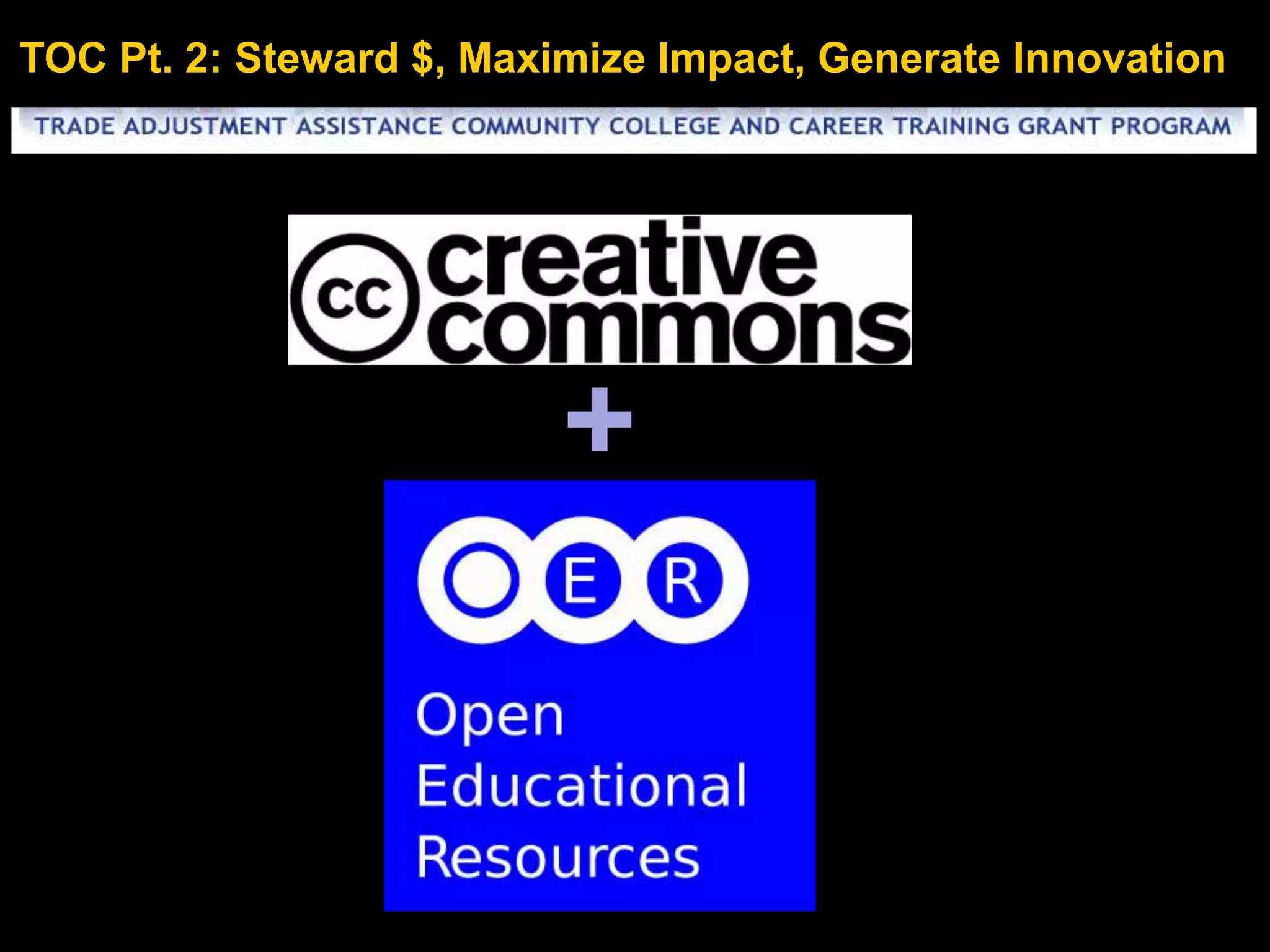 TOC Pt. 2: Steward $, Maximize Impact, Generate Innovation
+
 
