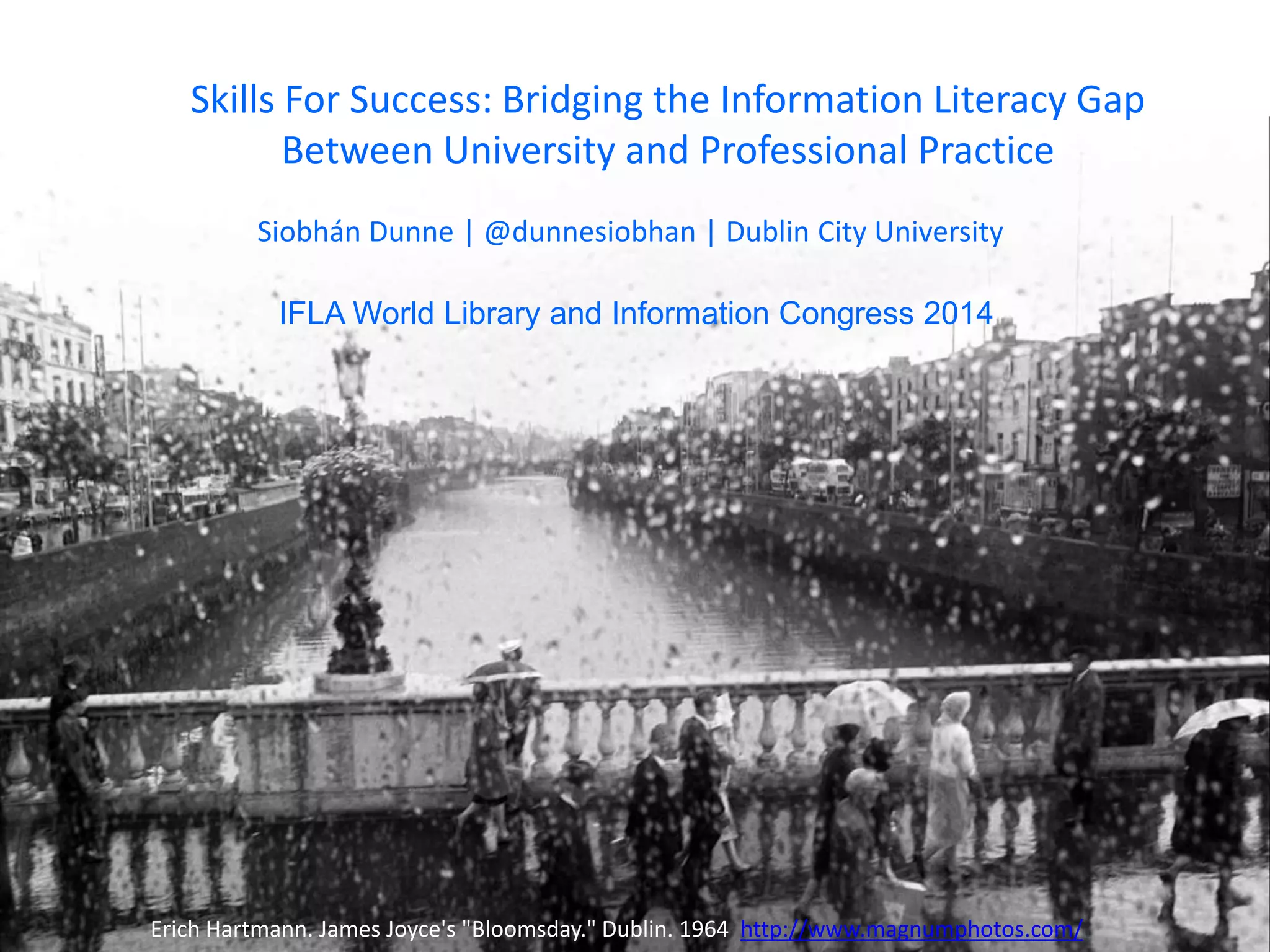 Bridging the information literacy gap between university and ...