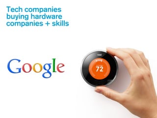 Tech companies
buying hardware
companies + skills
 