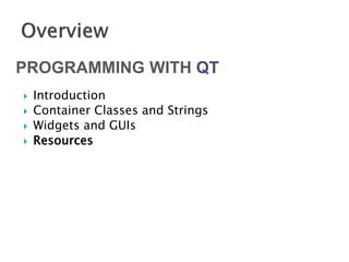 A Brief Introduction to the Qt Application Framework | PDF