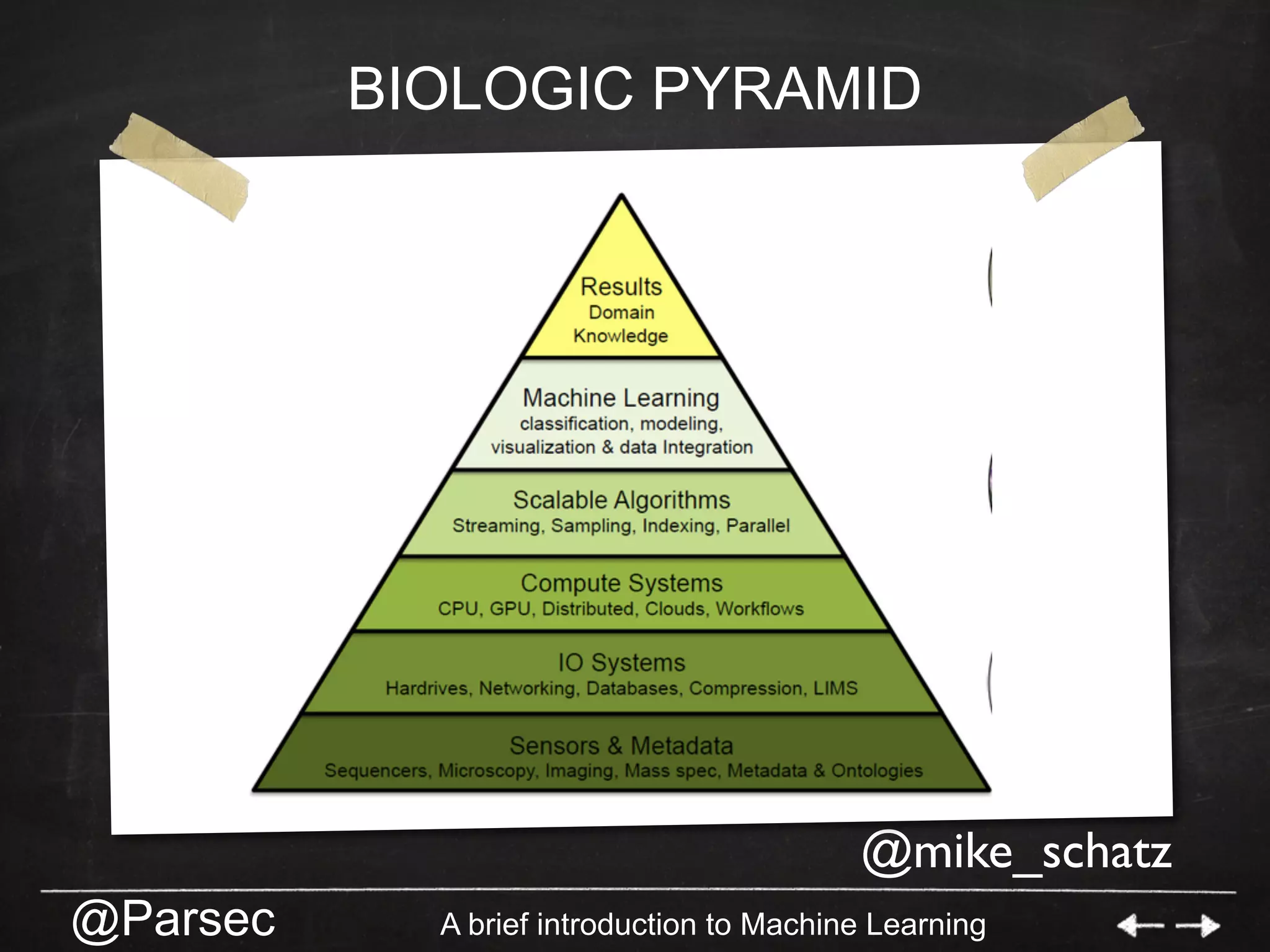 @Parsec A brief introduction to Machine Learning
BIOLOGIC PYRAMID
@mike_schatz
 