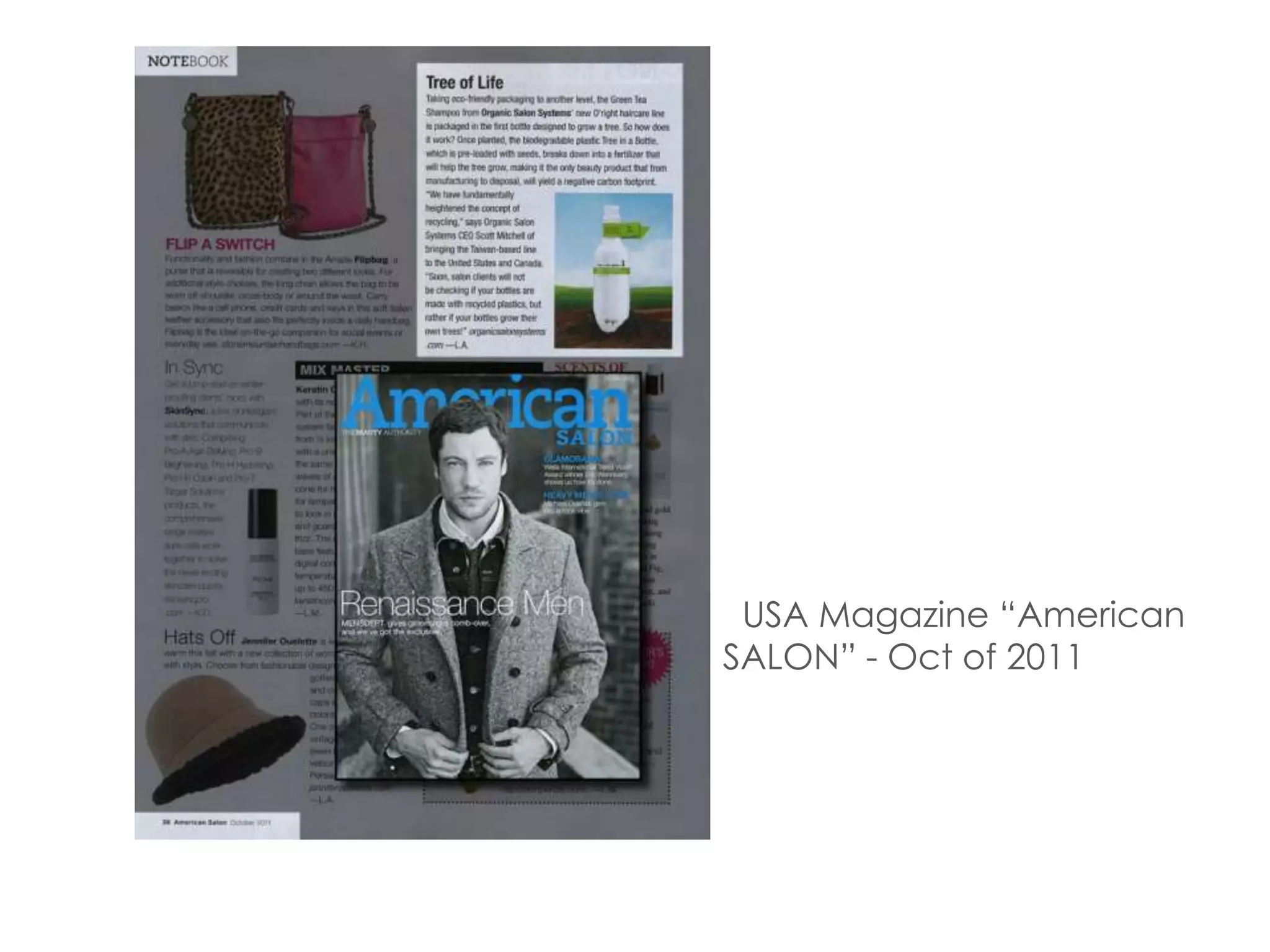 USA Magazine “American
SALON” - Oct of 2011
 