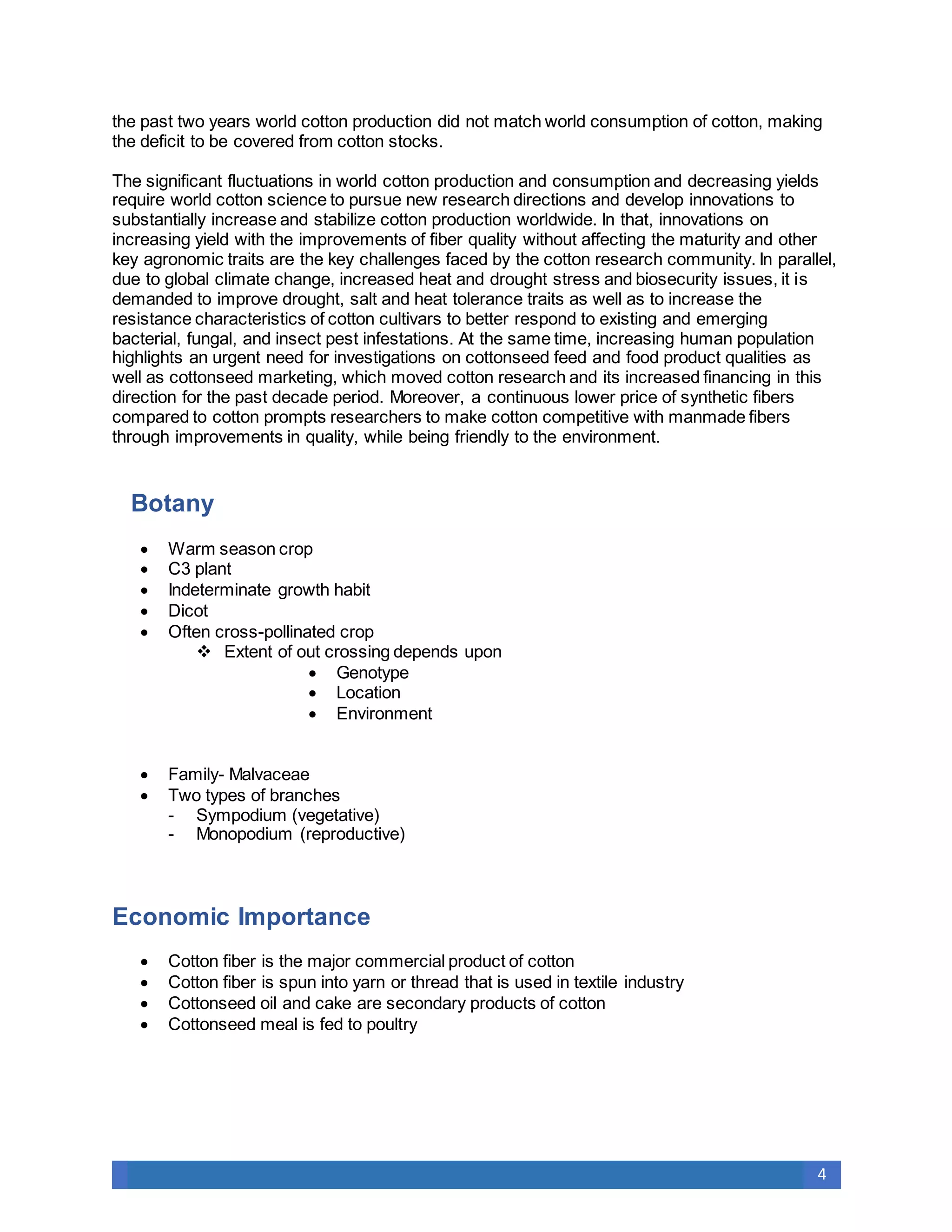 Brief Cotton Breeding Docx