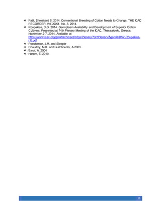 Brief Cotton Breeding Docx