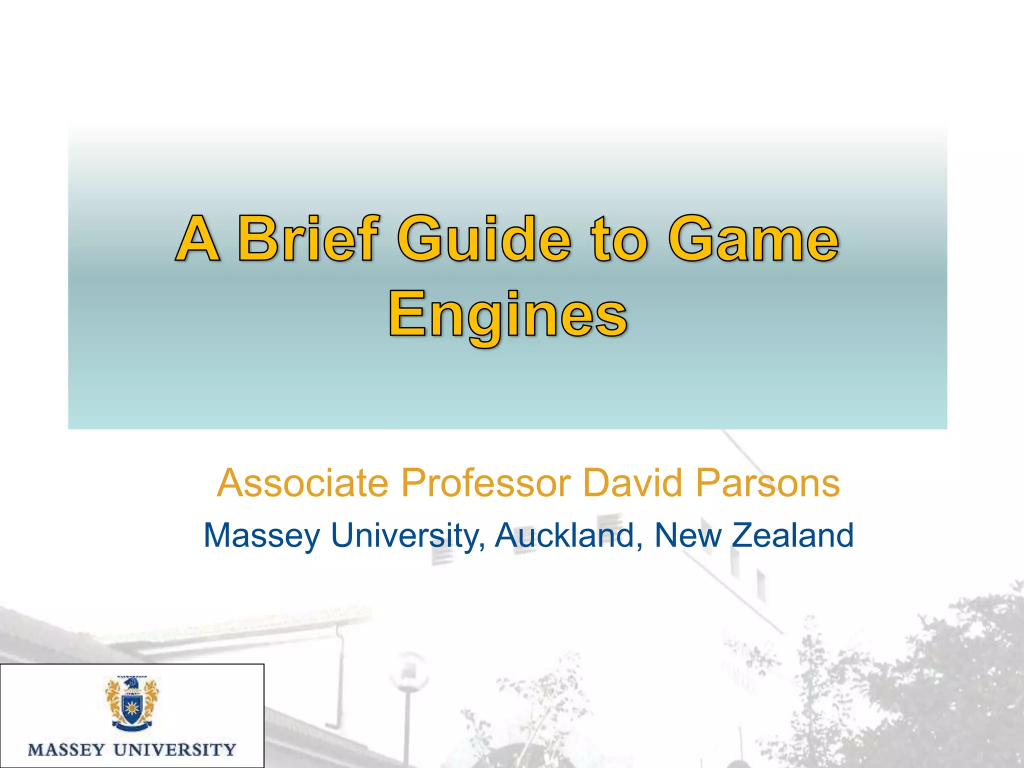 Associate Professor David Parsons
Massey University, Auckland, New Zealand
 