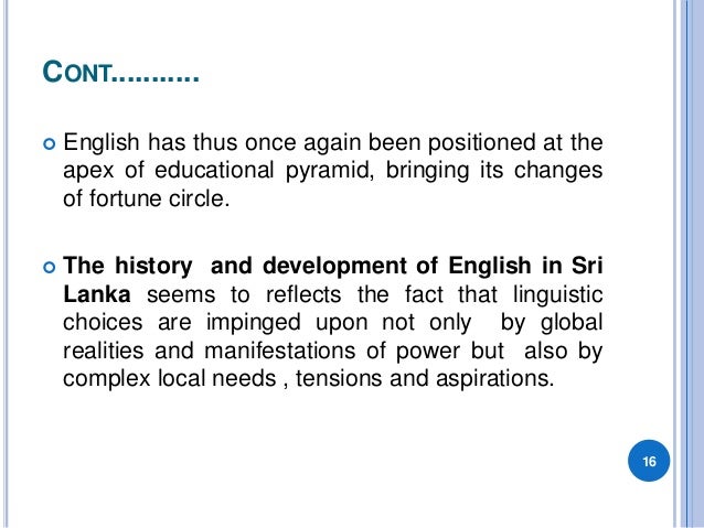 Brief history of english language in sri lanka new