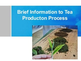 Brief Information to Tea
Producton Process
 