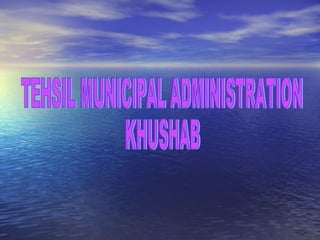 TEHSIL MUNICIPAL ADMINISTRATION KHUSHAB 