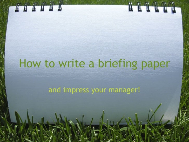 How to write a brief paper
