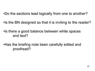 HOW BRIEF NOTES BN ARE USED BY THE EXECUTIVES AT WORKPLACE PPT.ppt