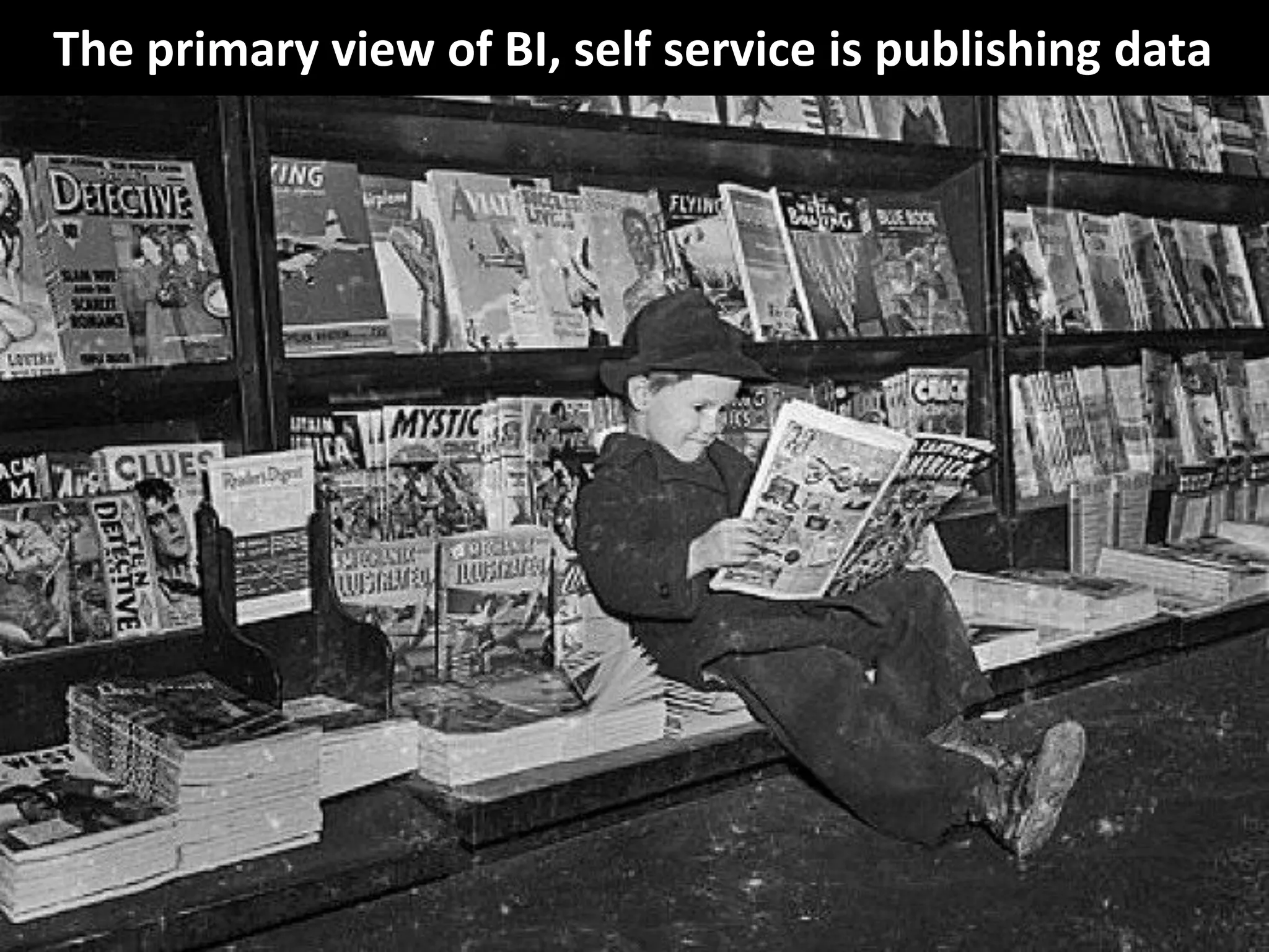 Copyright Third Nature, Inc.
The primary view of BI, self service is publishing data
 