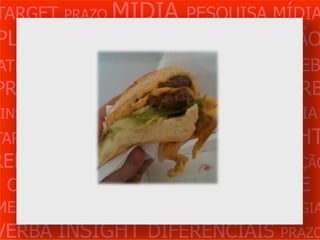 TARGET PRAZO MÍDIA PESQUISA MÍDIA
PLANEJAMENTO PRODUÇÃO CRIAÇÃO
ATENDIMENTO CLIENTE MERCADO WEB
PROBLEMA OBJETIVOS ESTRATÉGIA VERB
 INSIGHTS DIFERENCIAIS CONCORRÊNCIA
TARGET   PRAZO   MÍDIA   PESQUISA   INSIGHT
REFERÊNCIA PLANEJAMENTO PRODUÇÃO
 CRIAÇÃO WEB ATENDIMENTO CLIENTE
MERCADO PROBLE OBJETIVOS ESTRATÉGIA
VERBA INSIGHT DIFERENCIAIS PRAZO
 