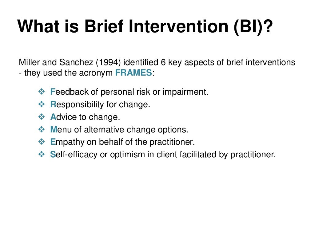 Brief intervention