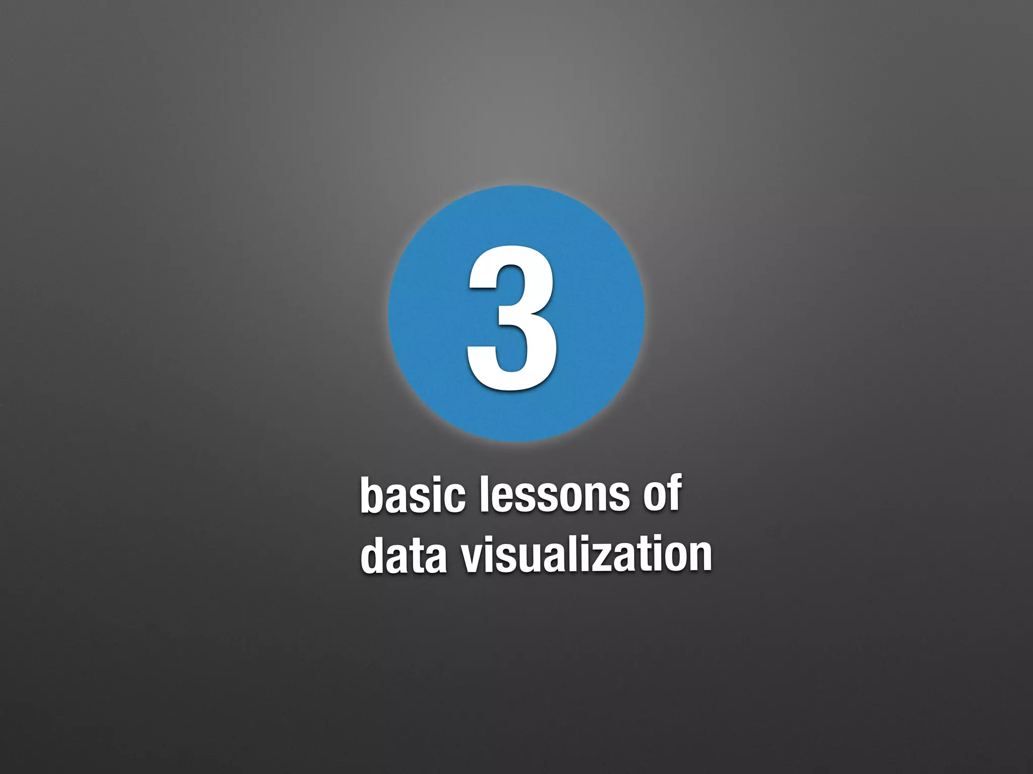 3
basic lessons of
data visualization
 