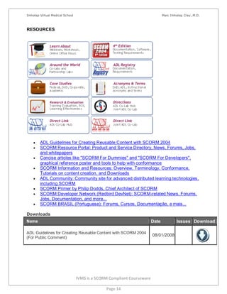 Brief introduction to SCORM- IVMS is a SCORM Complient Courseware | PDF